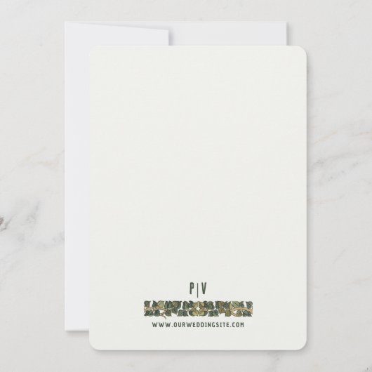 ワイルドバラアールヌーボーフレーム招待状 招待状 (裏面)