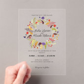 ワイルドバラウッズエキゾチック花ガーデン結婚ズ アクリル招待状 (インサイチュ (ポータブル))