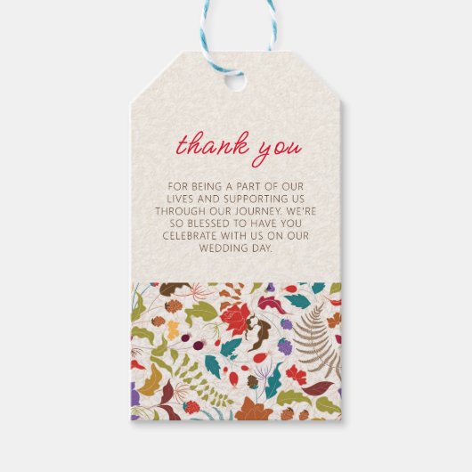 ワイルドバラウッズエキゾチック花ガーデン結婚ズ ギフトタグ (正面)