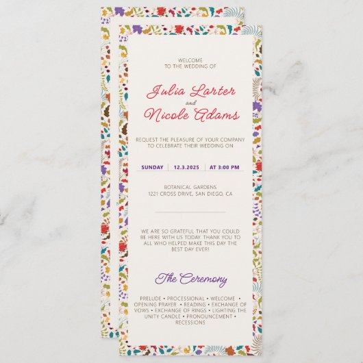 ワイルドバラウッズエキゾチック花ガーデン結婚ズ プログラム (正面/裏面)