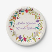 ワイルドバラウッズエキゾチック花ガーデン結婚ズ ペーパープレート (正面)