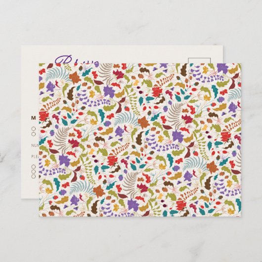 ワイルドバラウッズエキゾチック花ガーデン結婚ズ ポストカード (正面/裏面)