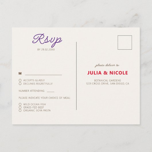 ワイルドバラウッズエキゾチック花ガーデン結婚ズ ポストカード (裏面)