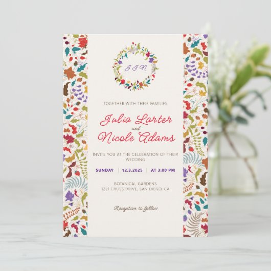 ワイルドバラウッズエキゾチック花ガーデン結婚ズ 招待状 (スタンド正面)