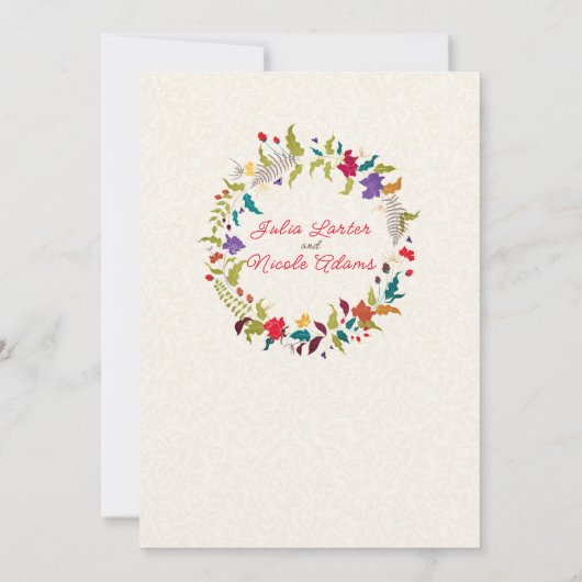 ワイルドバラウッズエキゾチック花ガーデン結婚ズ 招待状 (裏面)