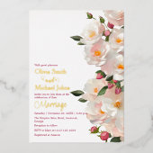 ワイルドバラエレガントドッグバラ結婚式招待状 箔シーズンカード (正面)