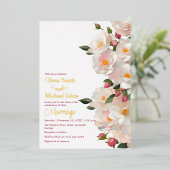 ワイルドバラエレガントドッグバラ結婚式招待状 箔シーズンカード (立ち正面)