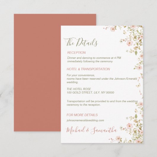 ワイルドバラカントリーウェディング エンクロージャーカード (正面/裏面)