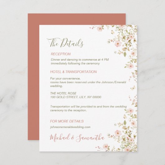 ワイルドバラカントリーウェディング エンクロージャーカード (正面/裏面)