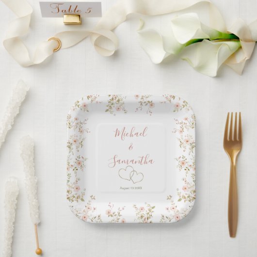 ワイルドバラカントリーウェディング ペーパープレート (ウェディング)