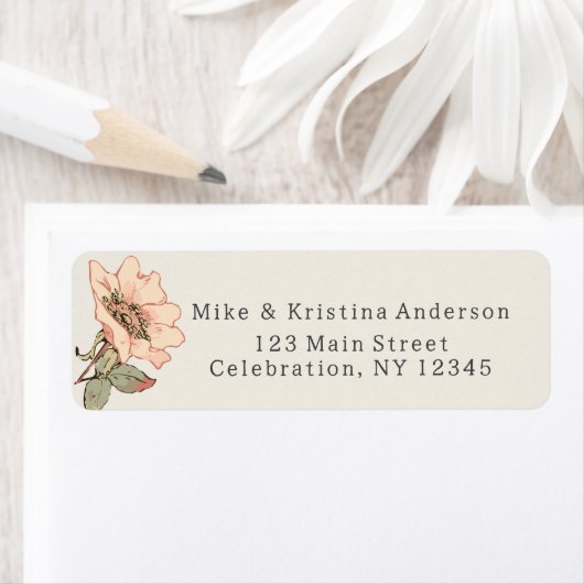 ワイルドバラガールベビーシャワー差出人住所 ラベル (インサイチュ)