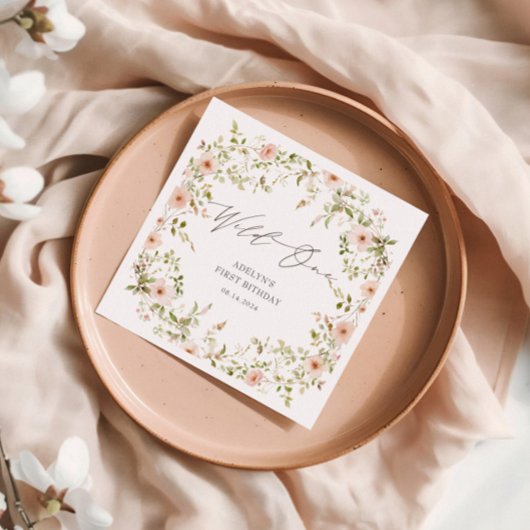 ワイルドバラキッズファースト誕生日紙 スタンダードカクテルナプキン