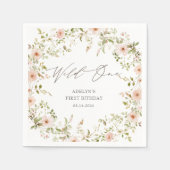 ワイルドバラキッズファースト誕生日紙 スタンダードカクテルナプキン (正面)