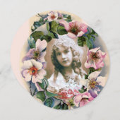 ワイルドバラクラウンスウィート16サークル写真テンプレート 招待状 (正面/裏面)