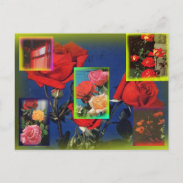 ワイルドバラコラージポストカード ポストカード