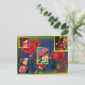 ワイルドバラコラージポストカード ポストカード (スタンド正面)