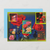 ワイルドバラコラージポストカード ポストカード (正面/裏面)