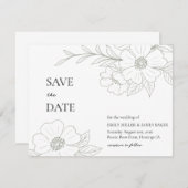 ワイルドバラシンプルセージ保存日付 セーブザデート (正面/裏面)