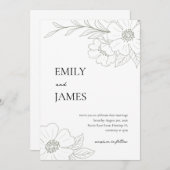 ワイルドバラシンプル結婚式招待状インセージ 招待状 (正面/裏面)