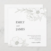 ワイルドバラシンプル結婚式招待状インセージ 招待状 (正面/裏面)