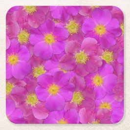 ワイルドバラシームレスパターン スクエアペーパーコースター