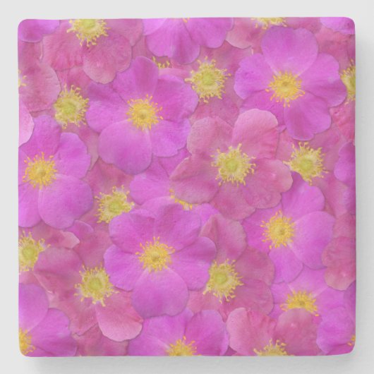 ワイルドバラシームレスパターン ストーンコースター (正面)