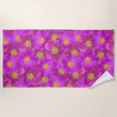 ワイルドバラシームレスパターン ビーチタオル (正面)