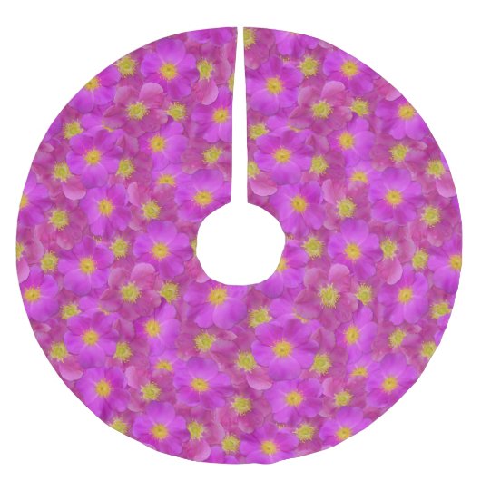 ワイルドバラシームレスパターン ブラッシュドポリエステルツリースカート (正面)