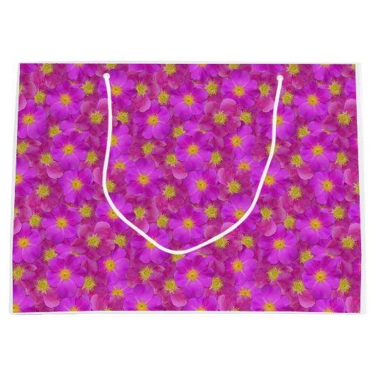 ワイルドバラシームレスパターン ラージペーパーバッグ (正面)