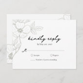 ワイルドバラセージウェディングRSVPカード (正面/裏面)