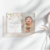 ワイルドバラファースト誕生日写真サンキューカード 招待状