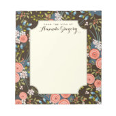 ワイルドバラフローラガーデンパーソナライズされたメモ帳 ノートパッド (正面)