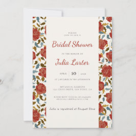 ワイルドバラフローラペタルガーデンブライダルシャワー 招待状