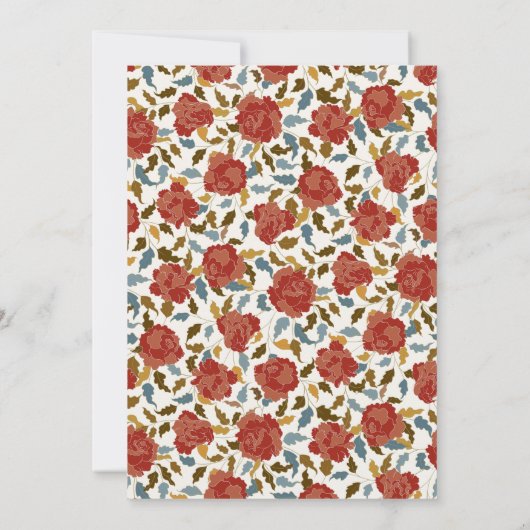 ワイルドバラフローラペタルガーデンブライダルシャワー 招待状 (裏面)