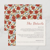 ワイルドバラフローラ花びらガーデンアジ結婚ーズ エンクロージャーカード (正面/裏面)