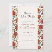 ワイルドバラフローラ花びらガーデンアジ結婚ーズ セーブザデート (正面)