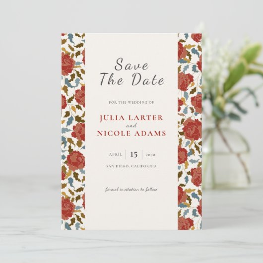 ワイルドバラフローラ花びらガーデンアジ結婚ーズ セーブザデート (スタンド正面)