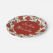 ワイルドバラフローラ花びらガーデンアジ結婚ーズ ペーパープレート (アングル)