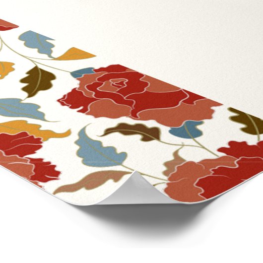 ワイルドバラフローラ花びらガーデンアジ結婚ーズ ポスター (角)