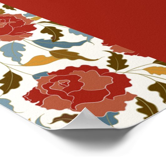 ワイルドバラフローラ花びらガーデンアジ結婚ーズ ポスター (角)