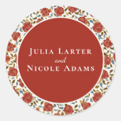 ワイルドバラフローラ花びらガーデンアジ結婚ーズ ラウンドシール (正面)