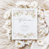 ワイルドバラベビーファースト誕生日ウェルカムサイン ポスター