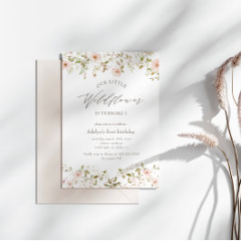 ワイルドバラベビーファースト誕生日フォト招待状