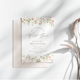 ワイルドバラベビーファースト誕生日招待状