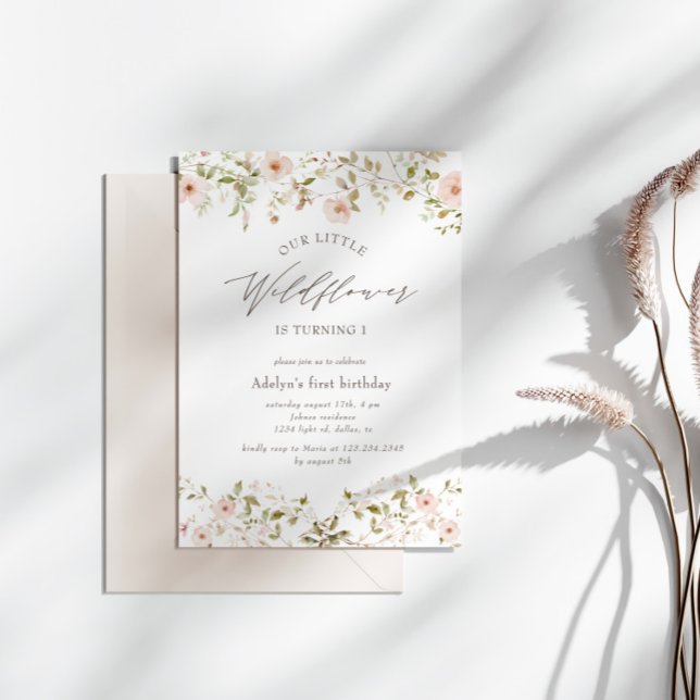 ワイルドバラベビーファースト誕生日招待状 (クリエイターアップロード済み)