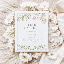 ワイルドバラベビー最初の誕生日時間カプセルサイン ポスター