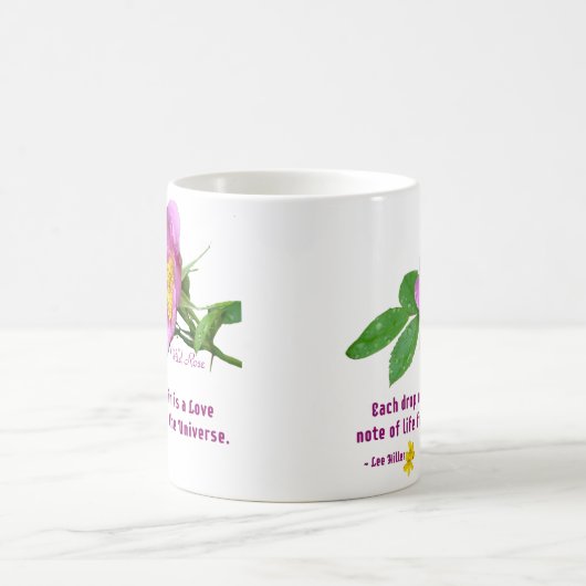 ワイルドバラワイルドフラワーレイン引用文 コーヒーマグカップ (中央)