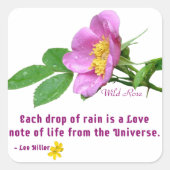 ワイルドバラワイルドフラワーレイン引用文 スクエアシール (正面)