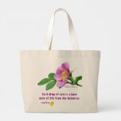 ワイルドバラワイルドフラワーレイン引用文 ラージトートバッグ (裏面)