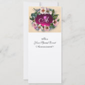 ワイルドバラ及びピンクボウ赤ちゃんシャワー写真テンプレート 招待状 (裏面)